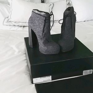 Alexander Wang Grey Flannel Amazing Booties